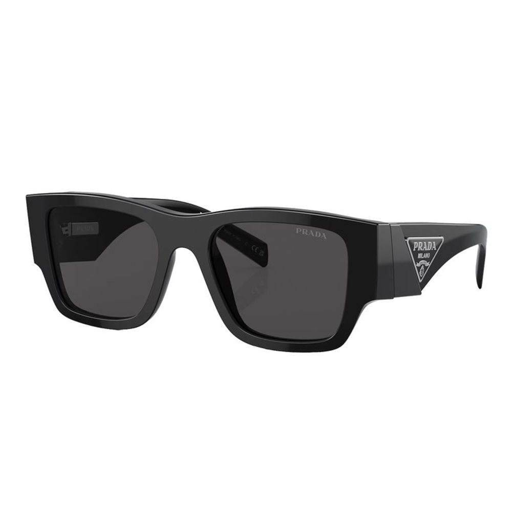Prada PR 10ZS 1AB5S0 Black Plastic Pillow Sunglasses Grey Lens